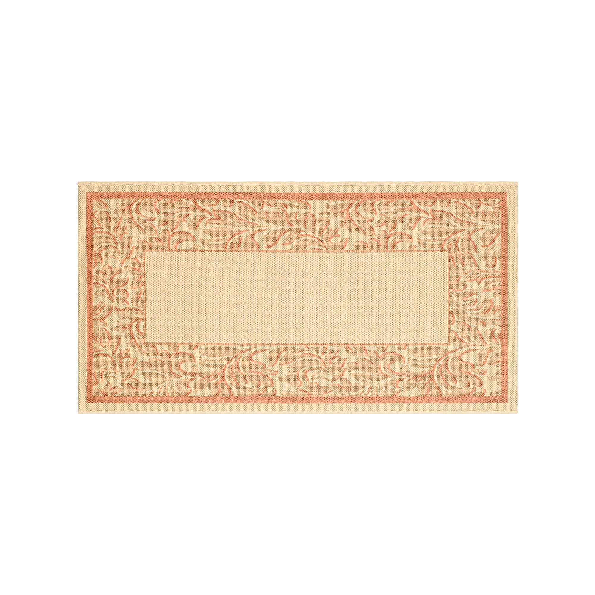 Safavieh Courtyard Framed Indoor Outdoor Rug, Natural Terracotta