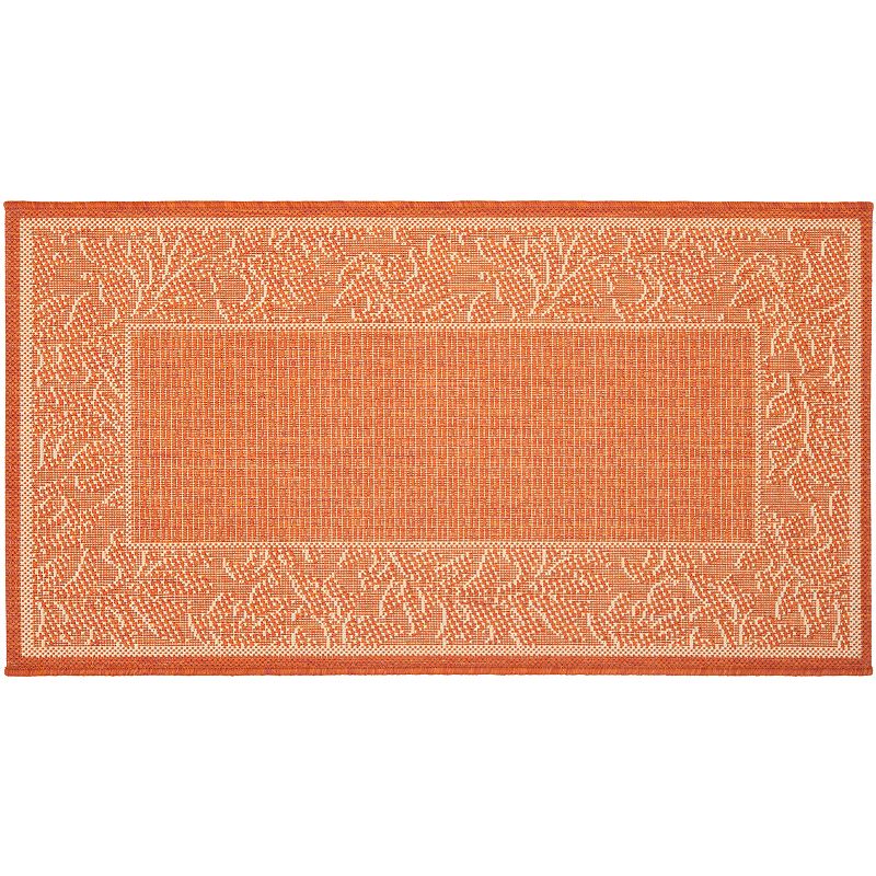 Safavieh Courtyard Framed Indoor Outdoor Rug, Red, 8X11 Ft