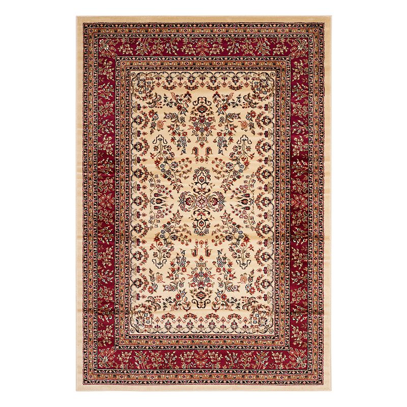 Safavieh Lyndhurst Framed Border Floral Rug, White, 2X16 Ft
