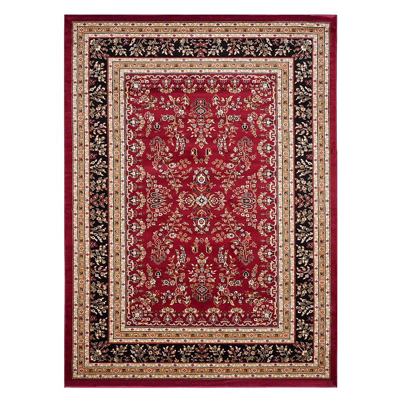 Safavieh Lyndhurst Framed Border Floral Rug, Red, 8Ft Sq