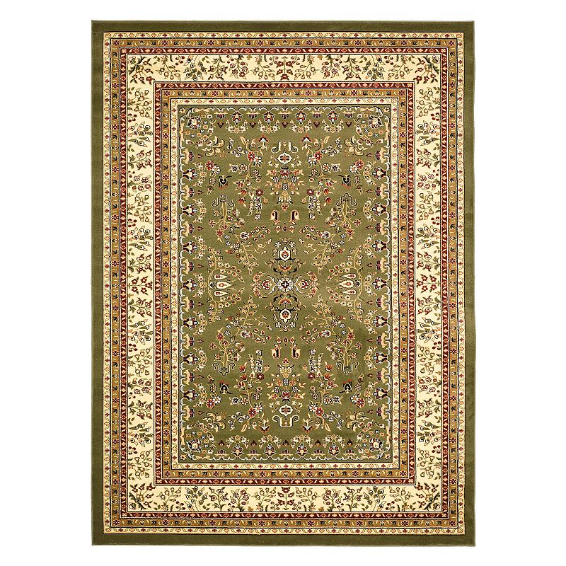 Safavieh Lyndhurst Framed Border Floral Rug, Green, 8X11 Ft