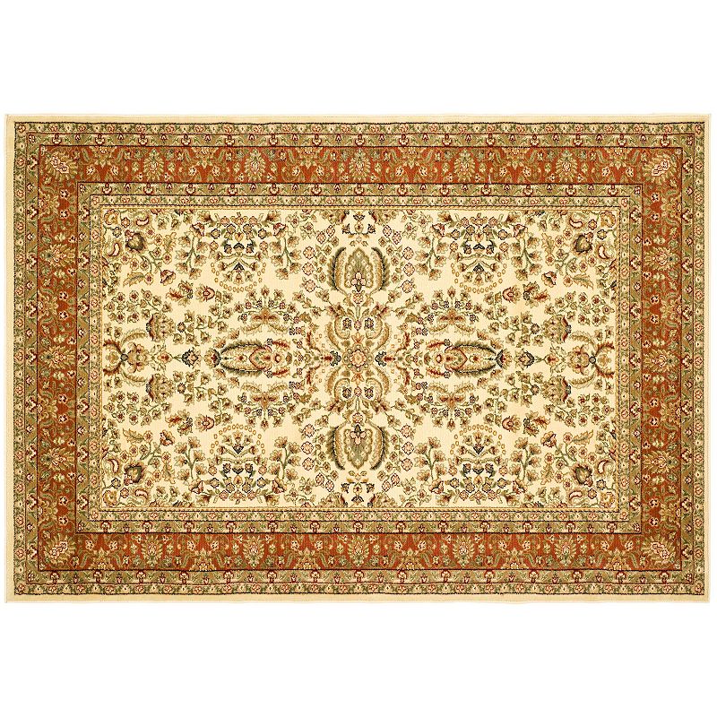 SAFAVIEH Lyndhurst Elizabeth Traditional Floral Area Rug  Ivory/Rust  10ft Square