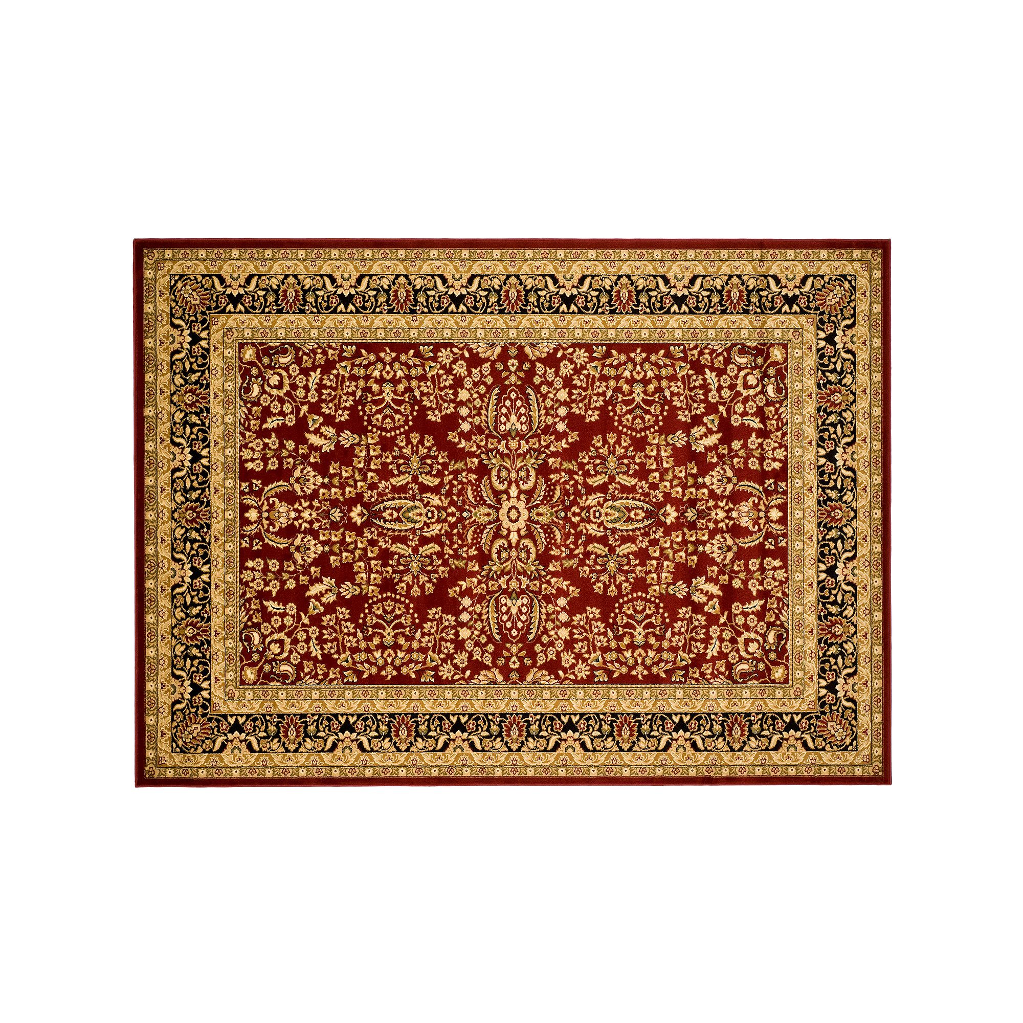 Safavieh Lyndhurst Framed Floral Vine Rug, Red Black
