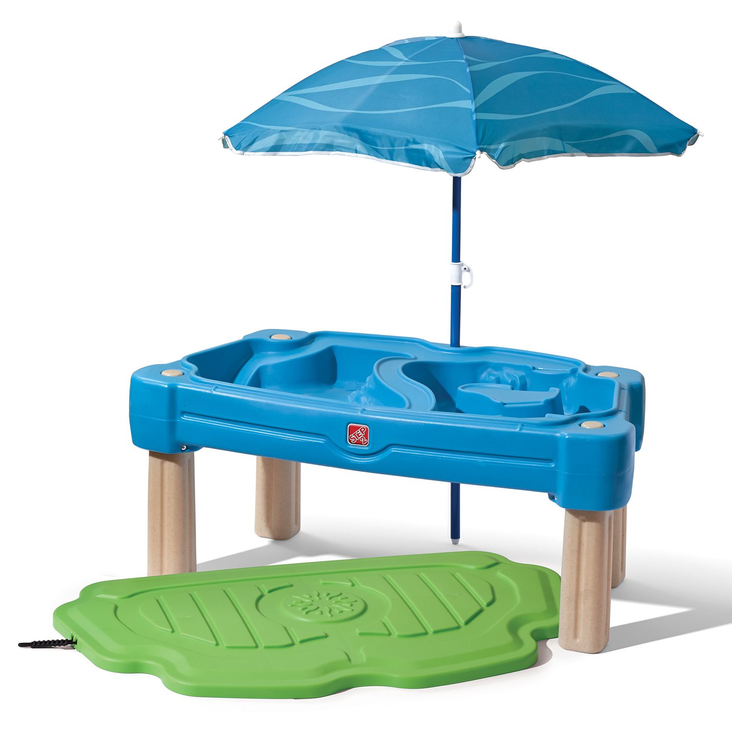 sand and water table with umbrella