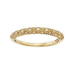 1\/6 Carat T.W. IGL Certified Diamond 14k Gold Art Deco Wedding Ring by