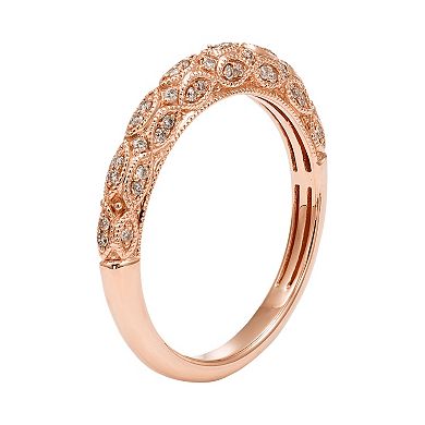 1/5 Carat T.W. IGL Certified Diamond 14k Gold Art Deco Wedding Ring