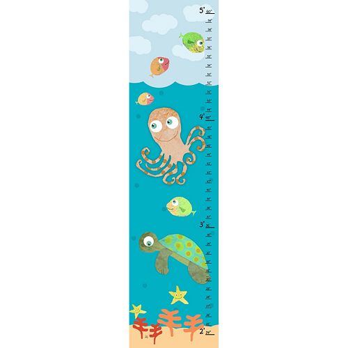 Green Leaf Art Under The Sea Growth Chart Canvas