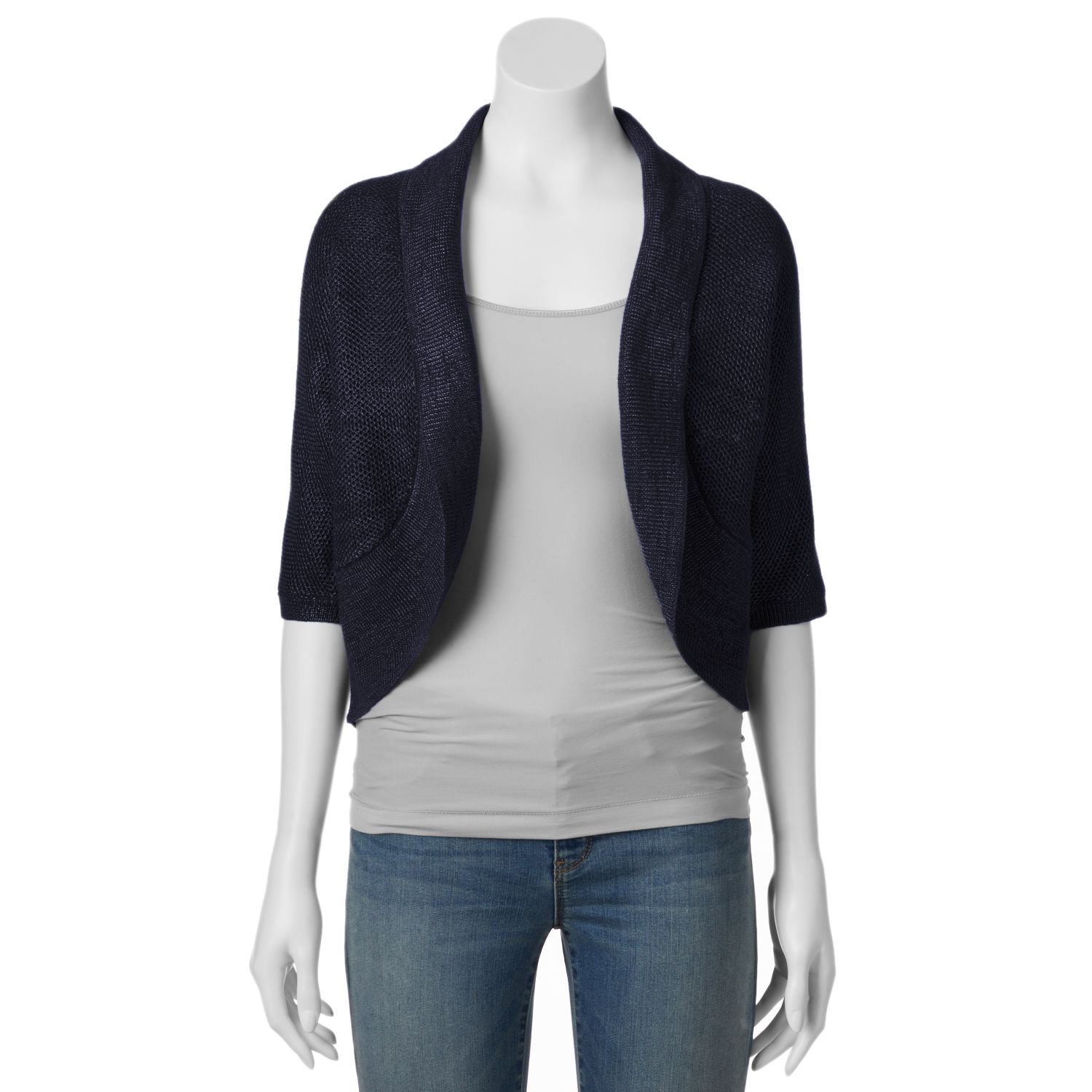 navy shrug cardigan