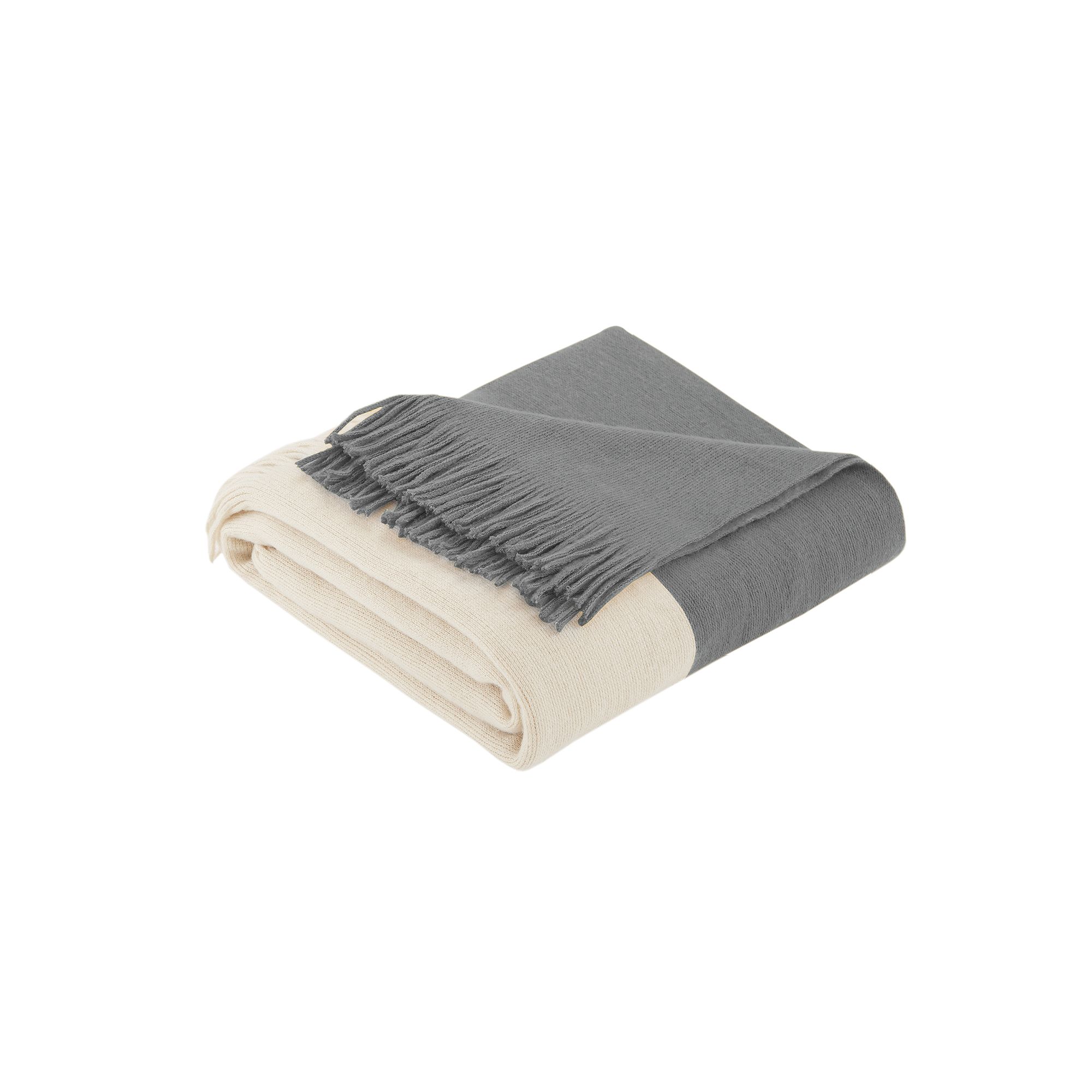 INK+IVY Halmstad Colorblock Throw Blanket, Gray
