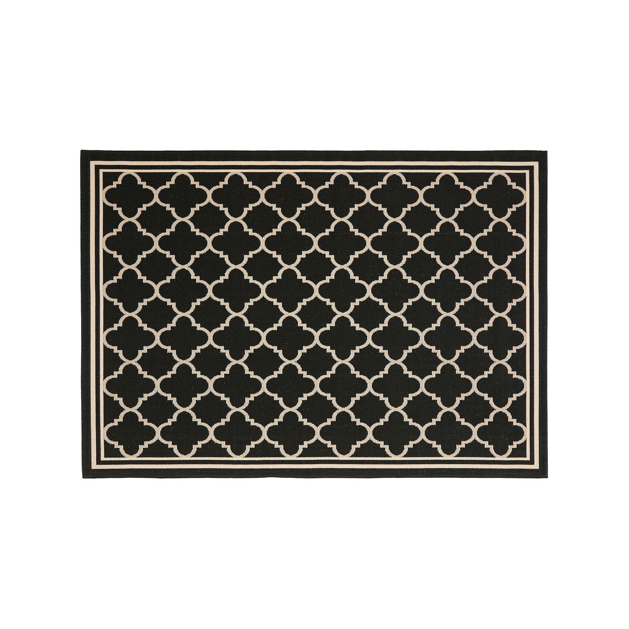Safavieh Courtyard Trellis Indoor Outdoor Rug, Black Beige