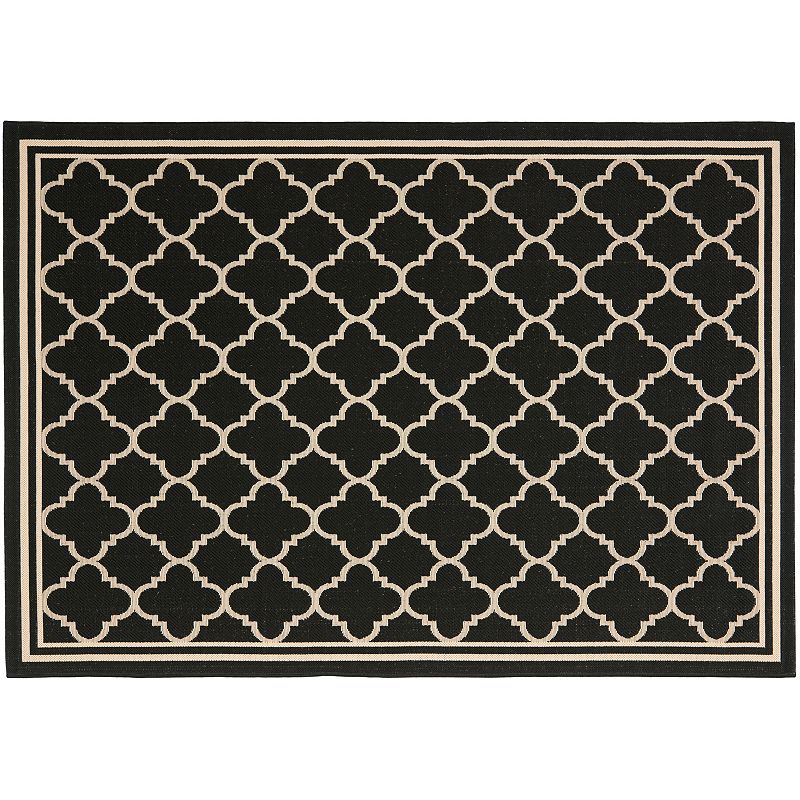 Safavieh Courtyard Trellis Indoor Outdoor Rug, Black, 8Ft Sq