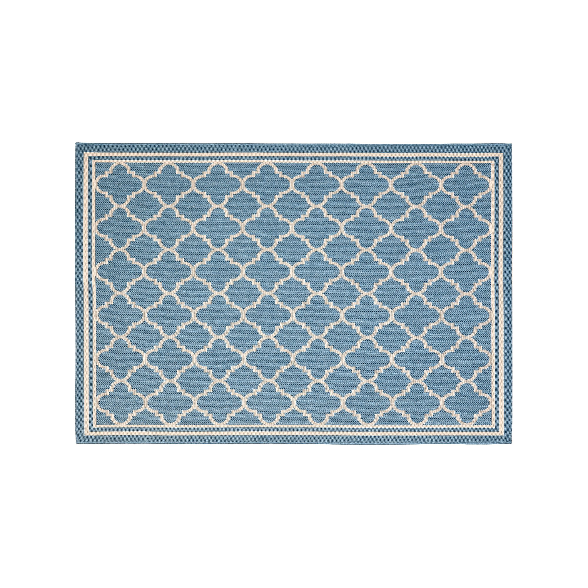 Safavieh Courtyard Trellis Indoor Outdoor Rug, Blue Beige