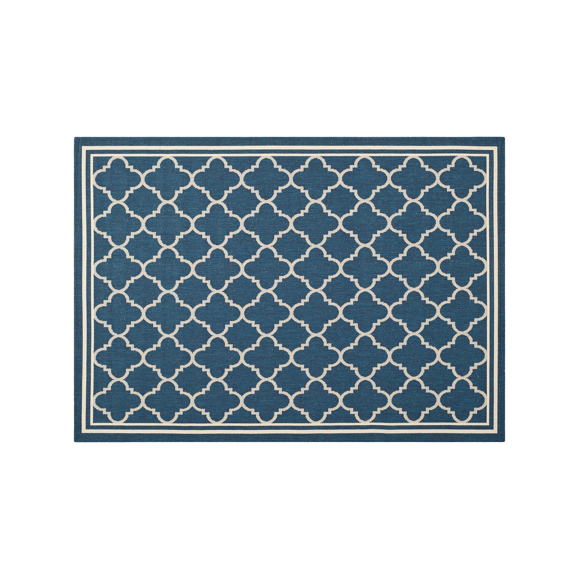 Safavieh Courtyard Trellis Indoor Outdoor Rug, Navy Beige