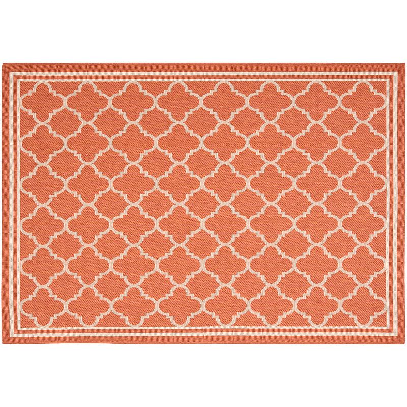 Safavieh Courtyard Trellis Indoor Outdoor Rug, Orange, 6.5X9.5 Ft