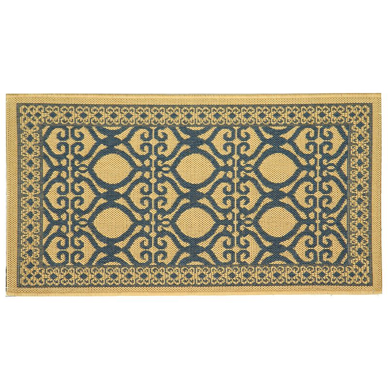 Safavieh Courtyard Regal Indoor Outdoor Rug, Beig/Green, 8X11 Ft