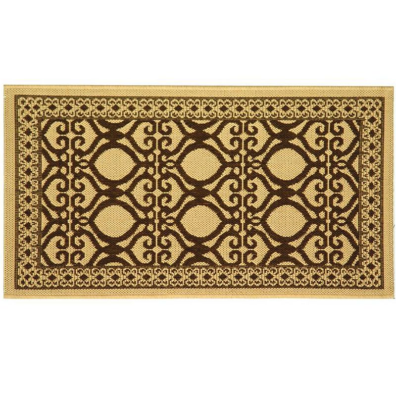 Safavieh Courtyard Regal Indoor Outdoor Rug, Beig/Green, 7.5X9.5 Ft