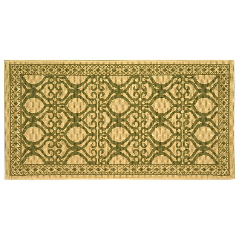 Safavieh Courtyard Regal Indoor Outdoor Rug, Beig/Green, 8X11 Ft