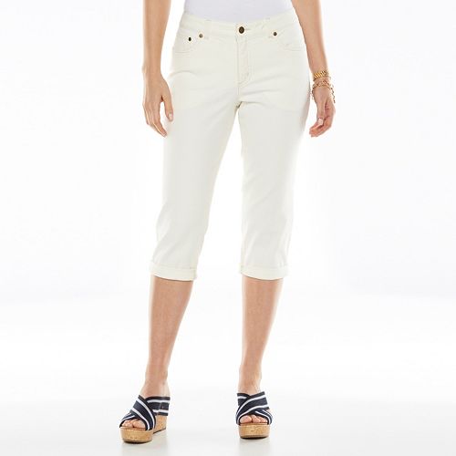 Croft & Barrow® Classic Fit Cuffed Jean Capris - Women's