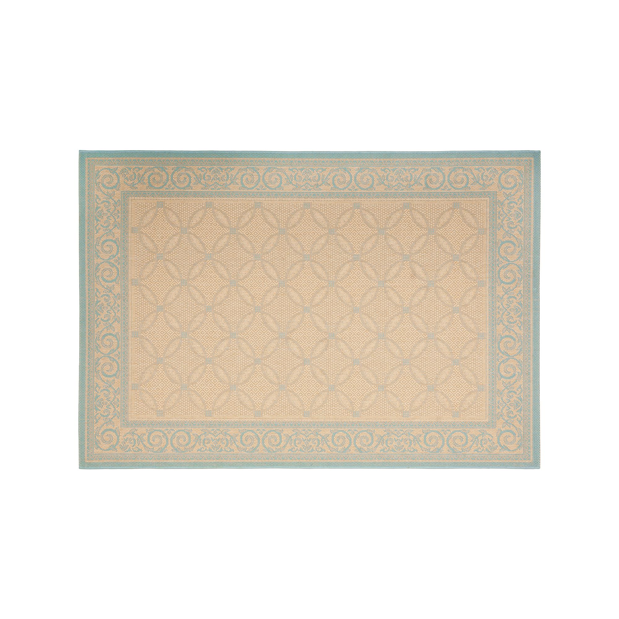 Safavieh Courtyard Cream Aqua Indoor Outdoor Rug, Ivory Aqua