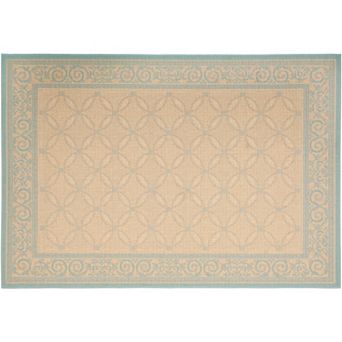 Safavieh Courtyard Cream Aqua Indoor Outdoor Rug