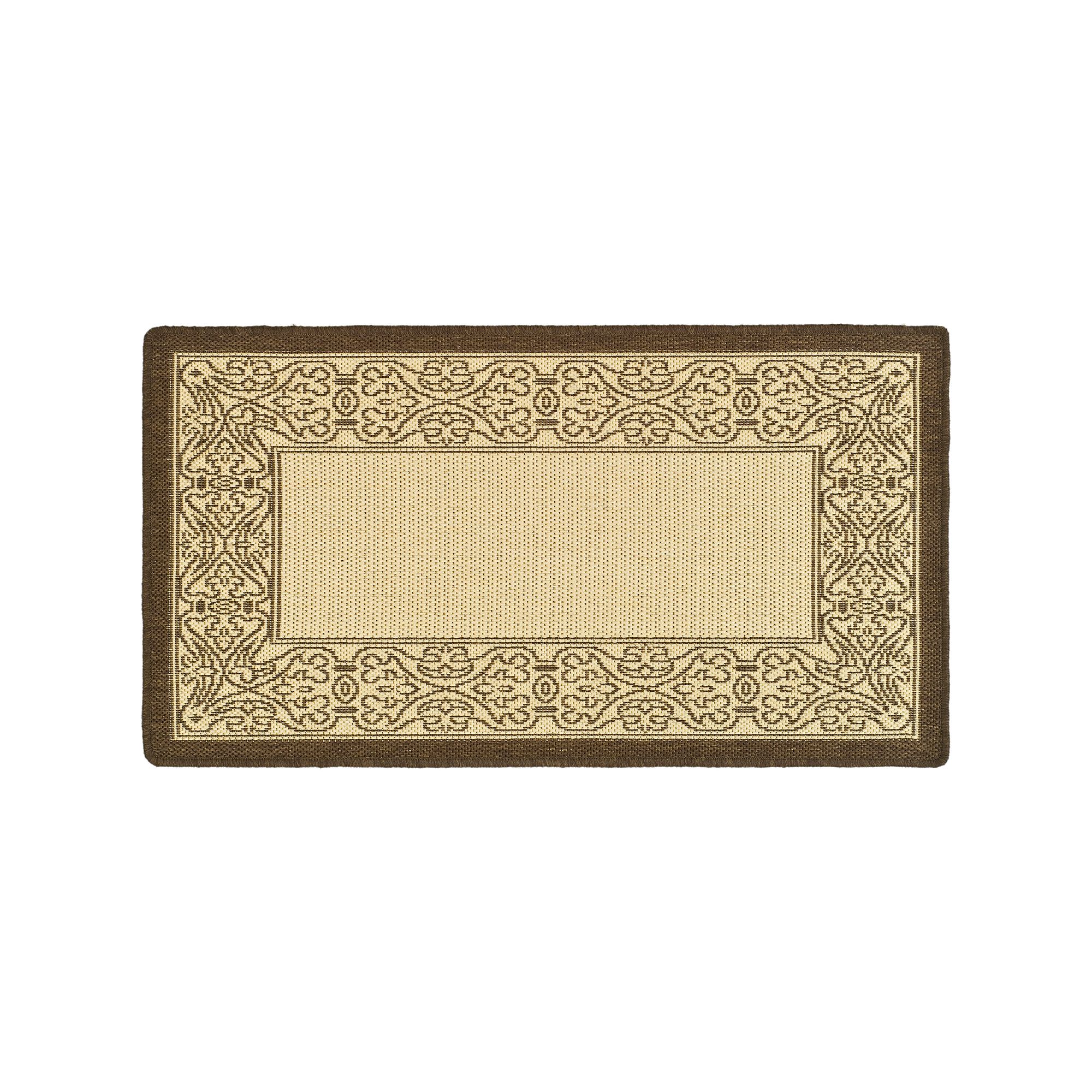 Safavieh Courtyard Border Indoor Outdoor Rug, Natural Brown