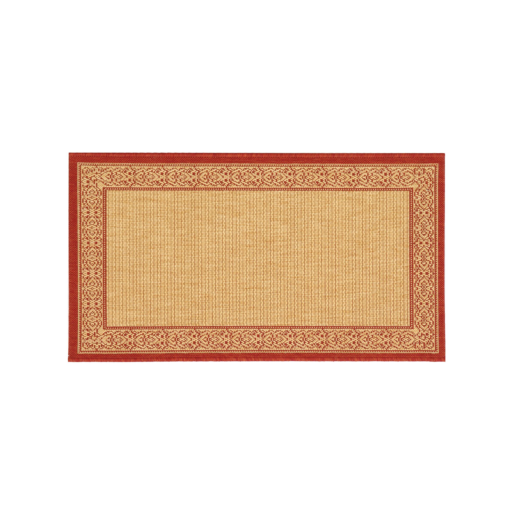 Safavieh Courtyard Border Indoor Outdoor Rug, Natural Red