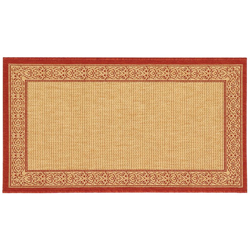 Safavieh Courtyard Border Indoor Outdoor Rug, Multicolor, 6.5Ft Rnd