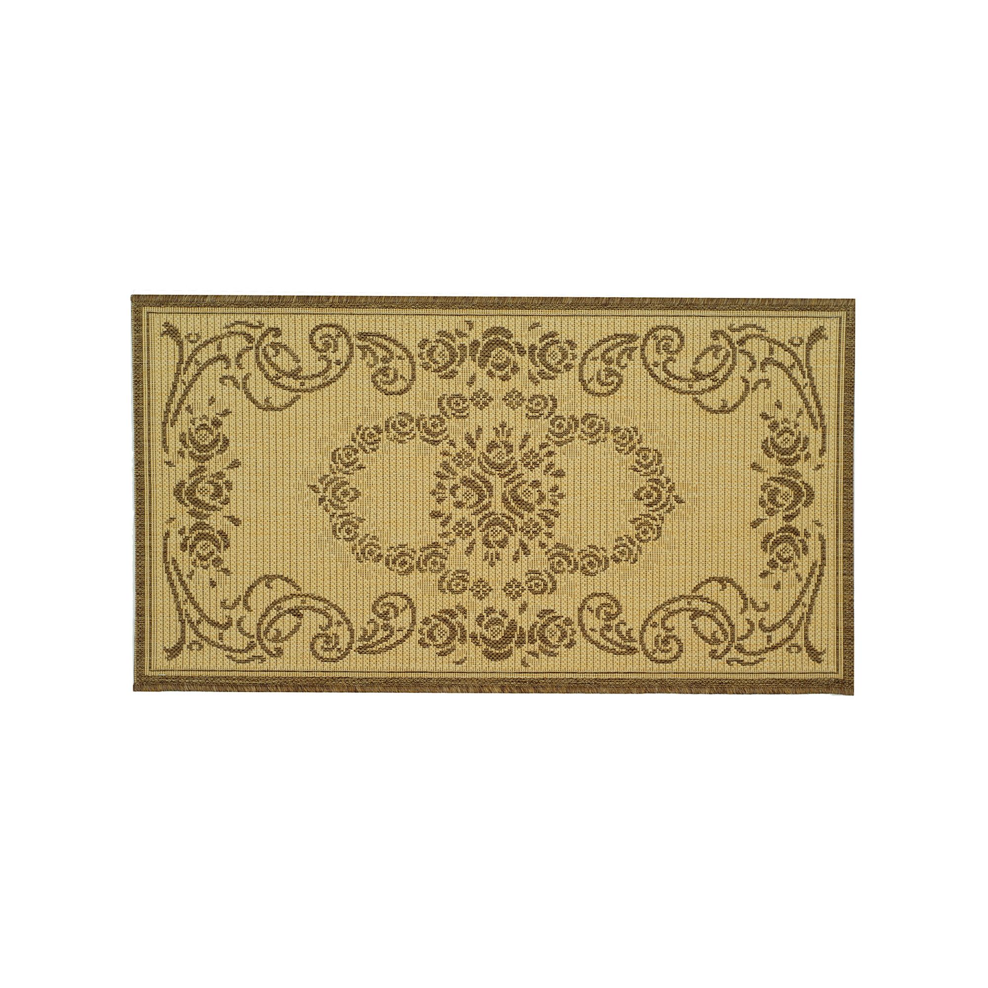 Safavieh Courtyard Cascading Floral Indoor Outdoor Rug, Natural Brown
