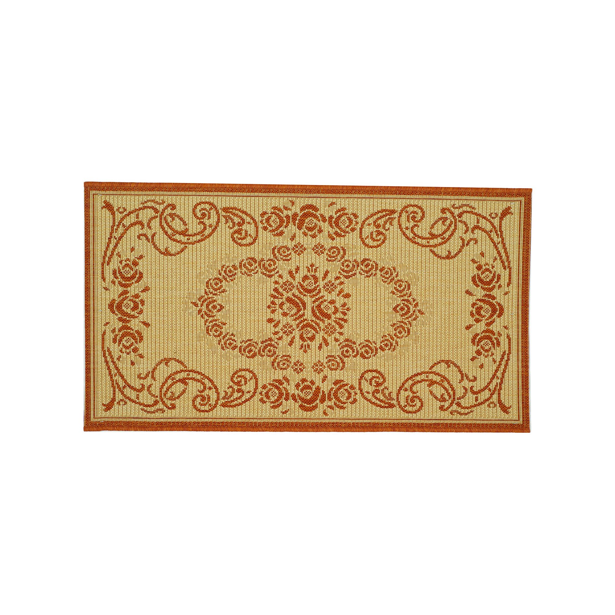 Safavieh Courtyard Cascading Floral Indoor Outdoor Rug, Natural Terracotta
