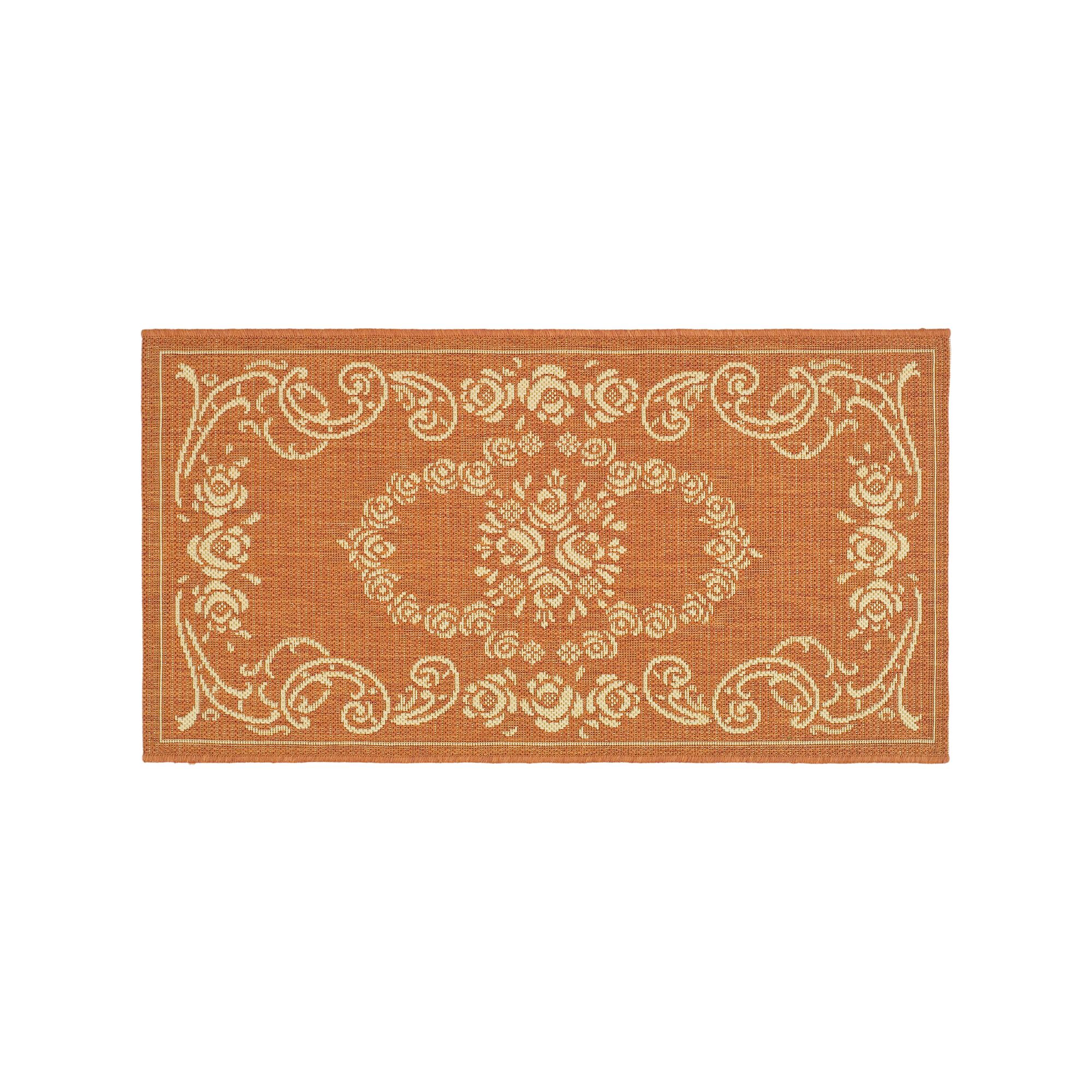 Safavieh Courtyard Cascading Floral Indoor Outdoor Rug, Terracotta Natural