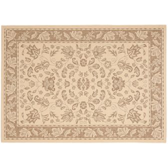 Safavieh Courtyard Floral Border Indoor Outdoor Rug
