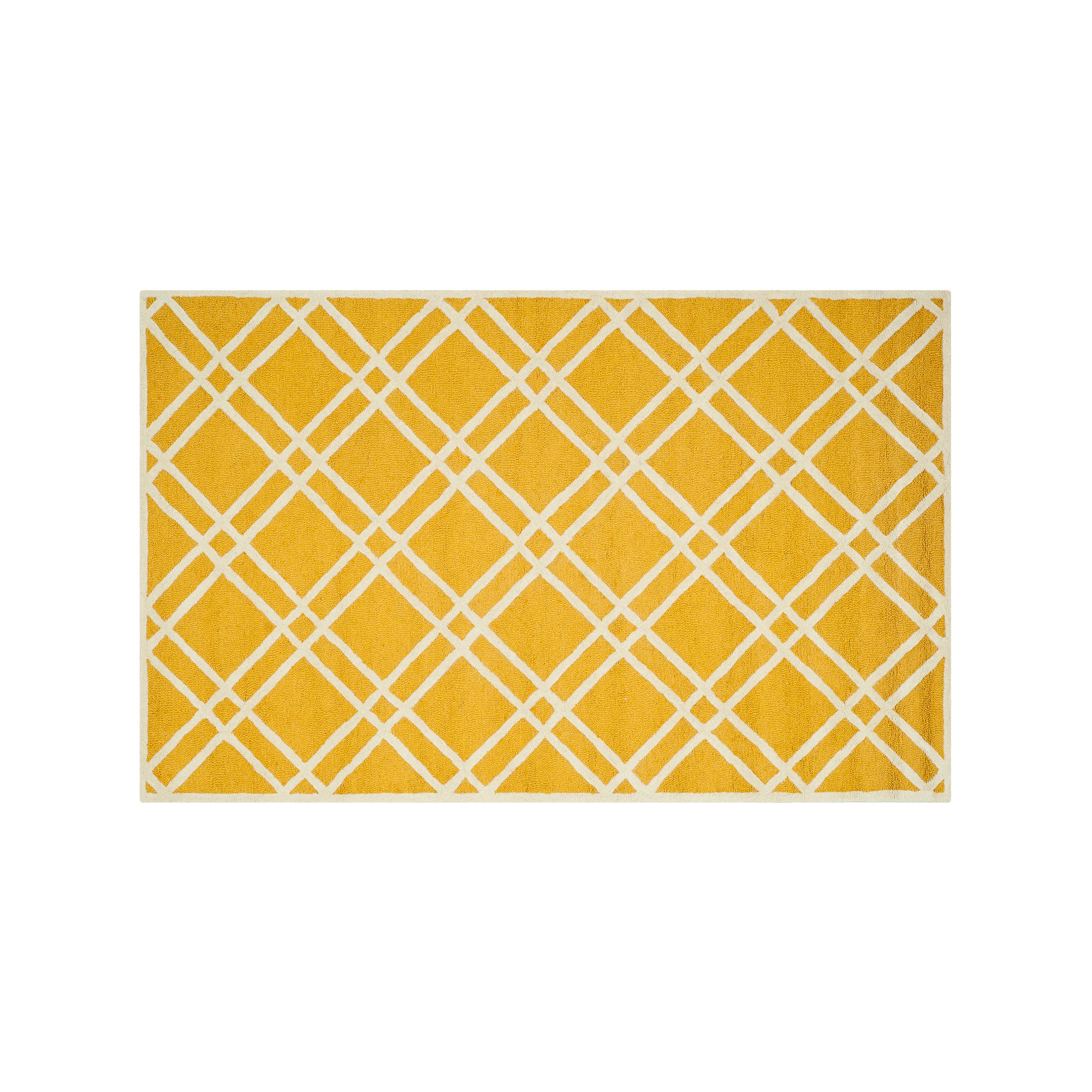 Safavieh Cambridge Double Lattice Wool Rug, Gold Ivory