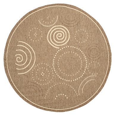 Safavieh Courtyard Swirl Circle Indoor Outdoor Rug