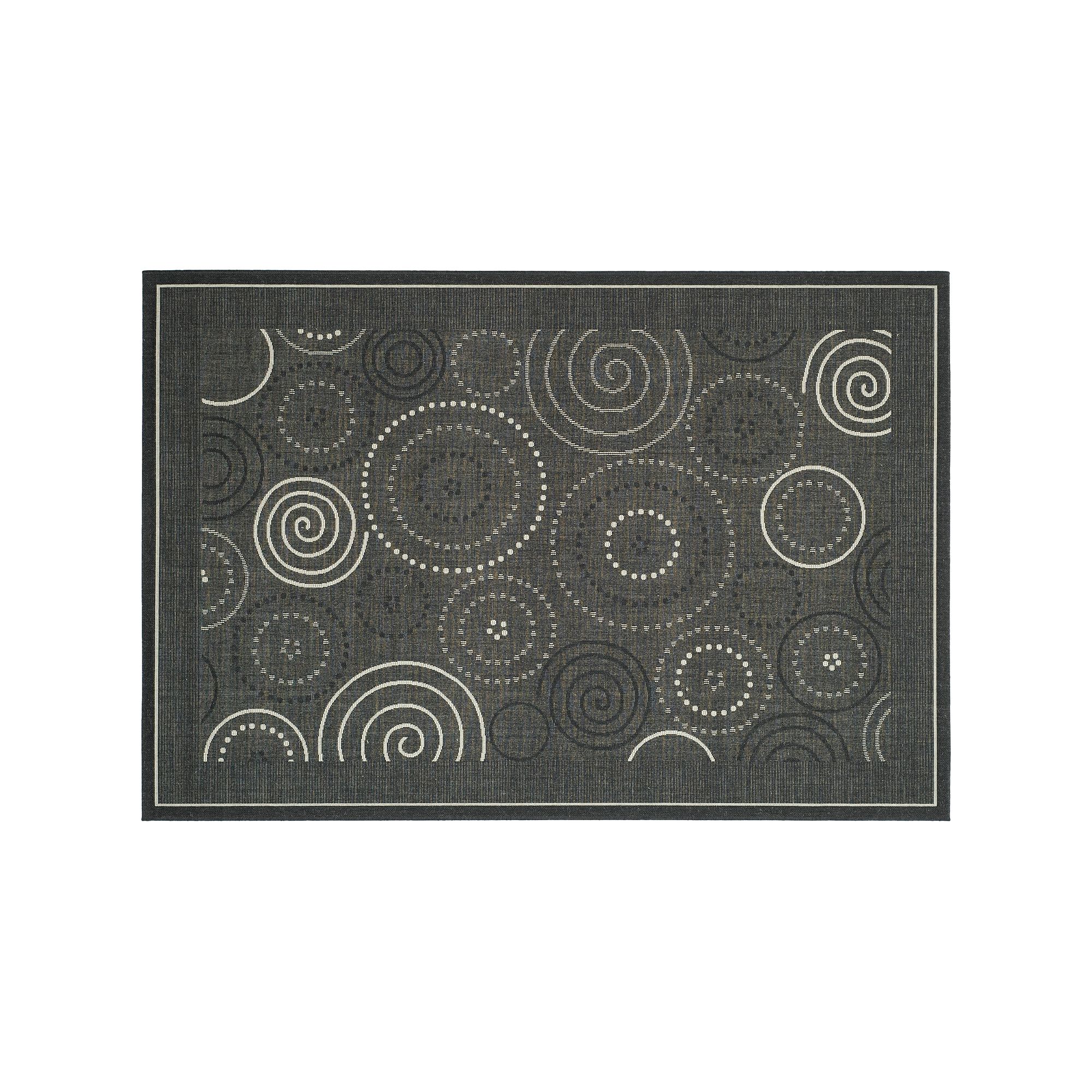 Safavieh Courtyard Swirl Circle Indoor Outdoor Rug, Black Sand