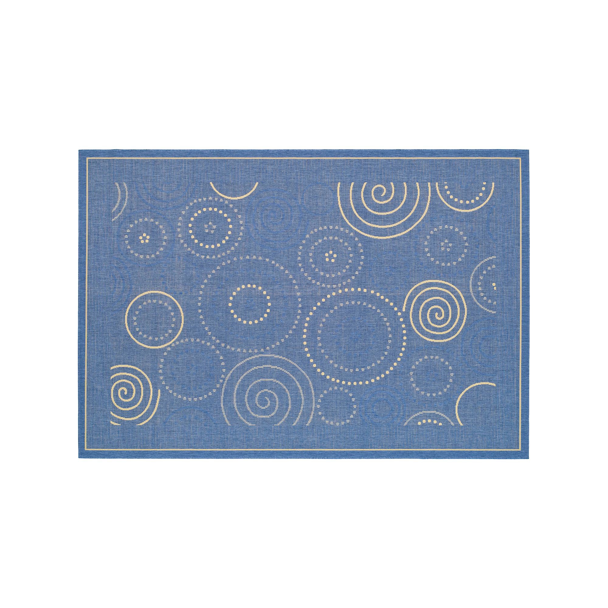 Safavieh Courtyard Swirl Circle Indoor Outdoor Rug, Blue Natural