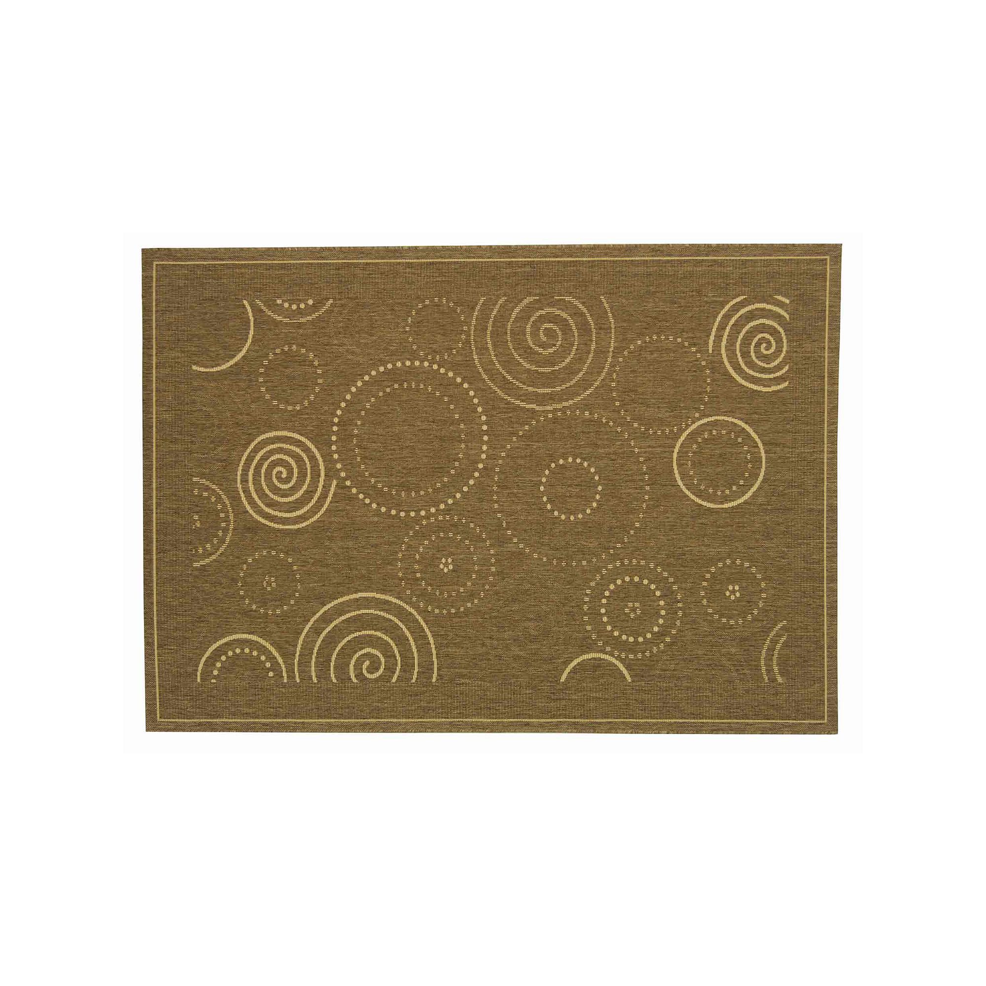 Safavieh Courtyard Swirl Circle Indoor Outdoor Rug, Brown Natural