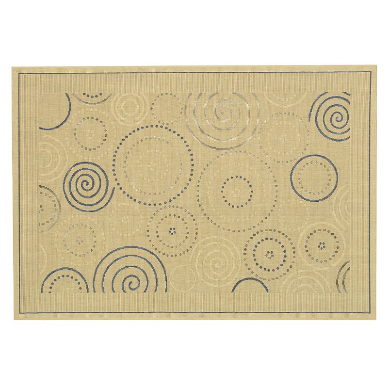 Safavieh Courtyard Swirl Circle Indoor Outdoor Rug, Multicolor, 6.5X9.5 Ft