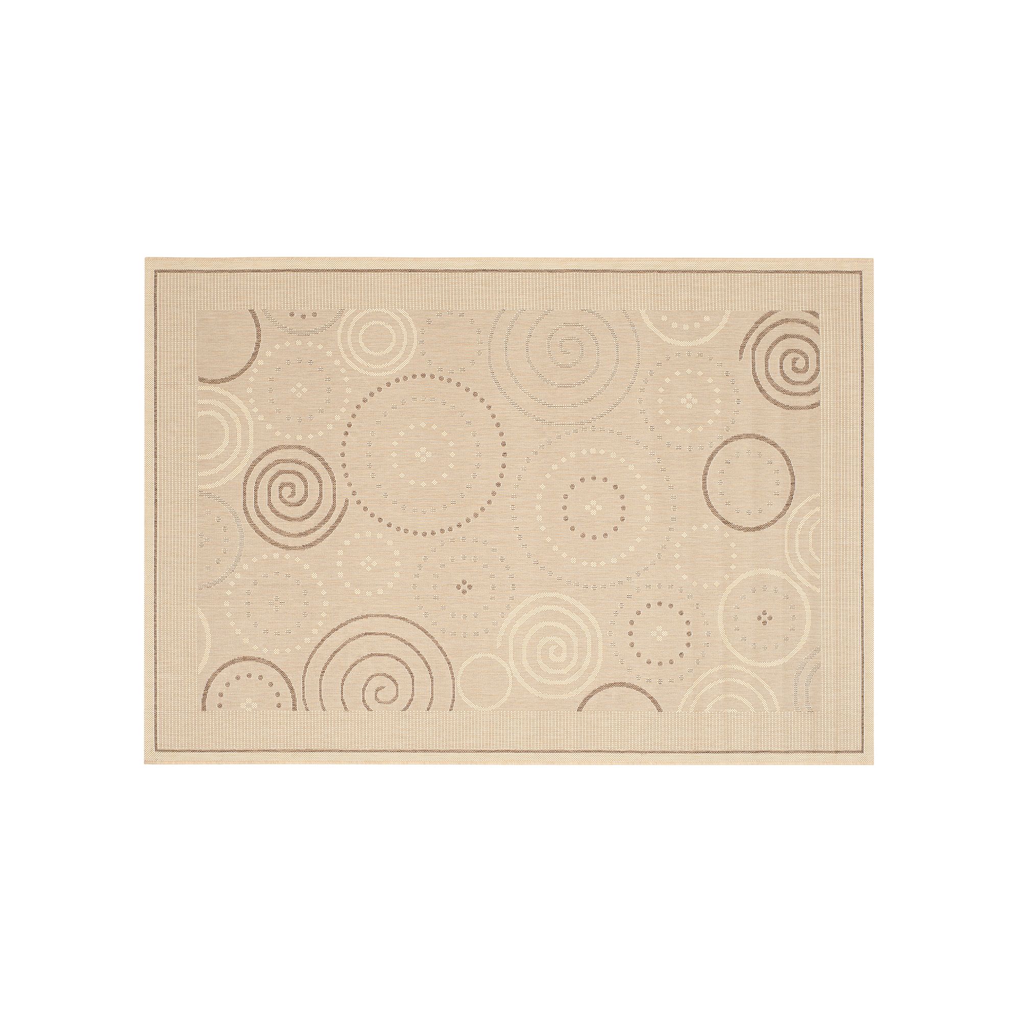 Safavieh Courtyard Swirl Circle Indoor Outdoor Rug, Natural Brown