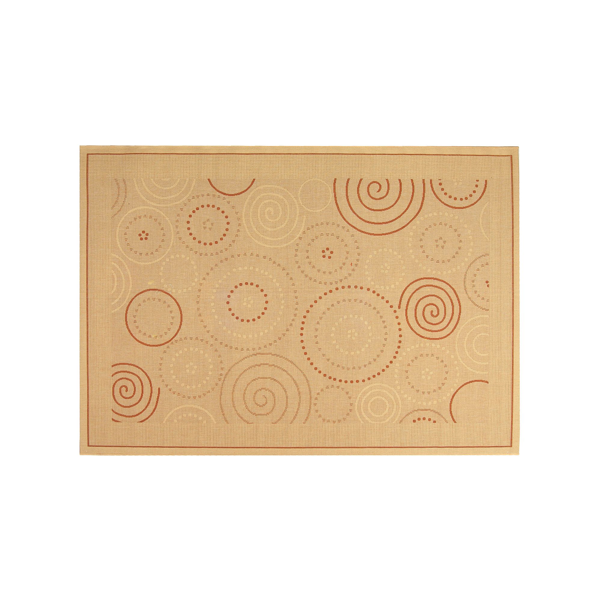 Safavieh Courtyard Swirl Circle Indoor Outdoor Rug, Natural Terracotta