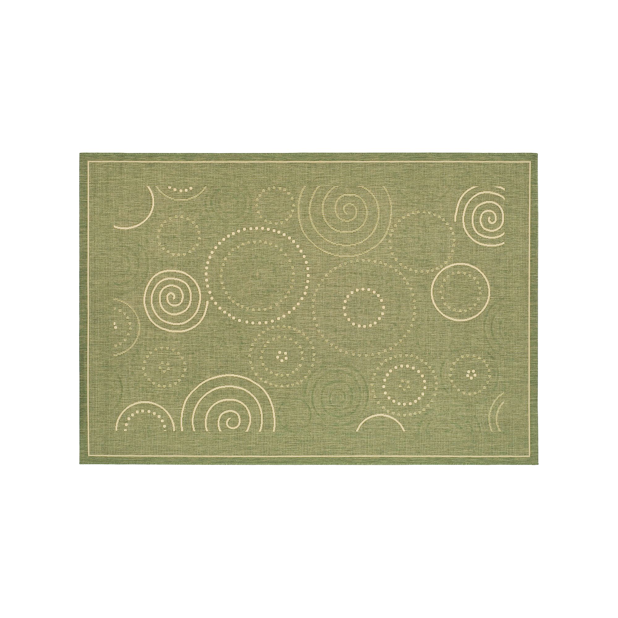 Safavieh Courtyard Swirl Circle Indoor Outdoor Rug, Green Natural