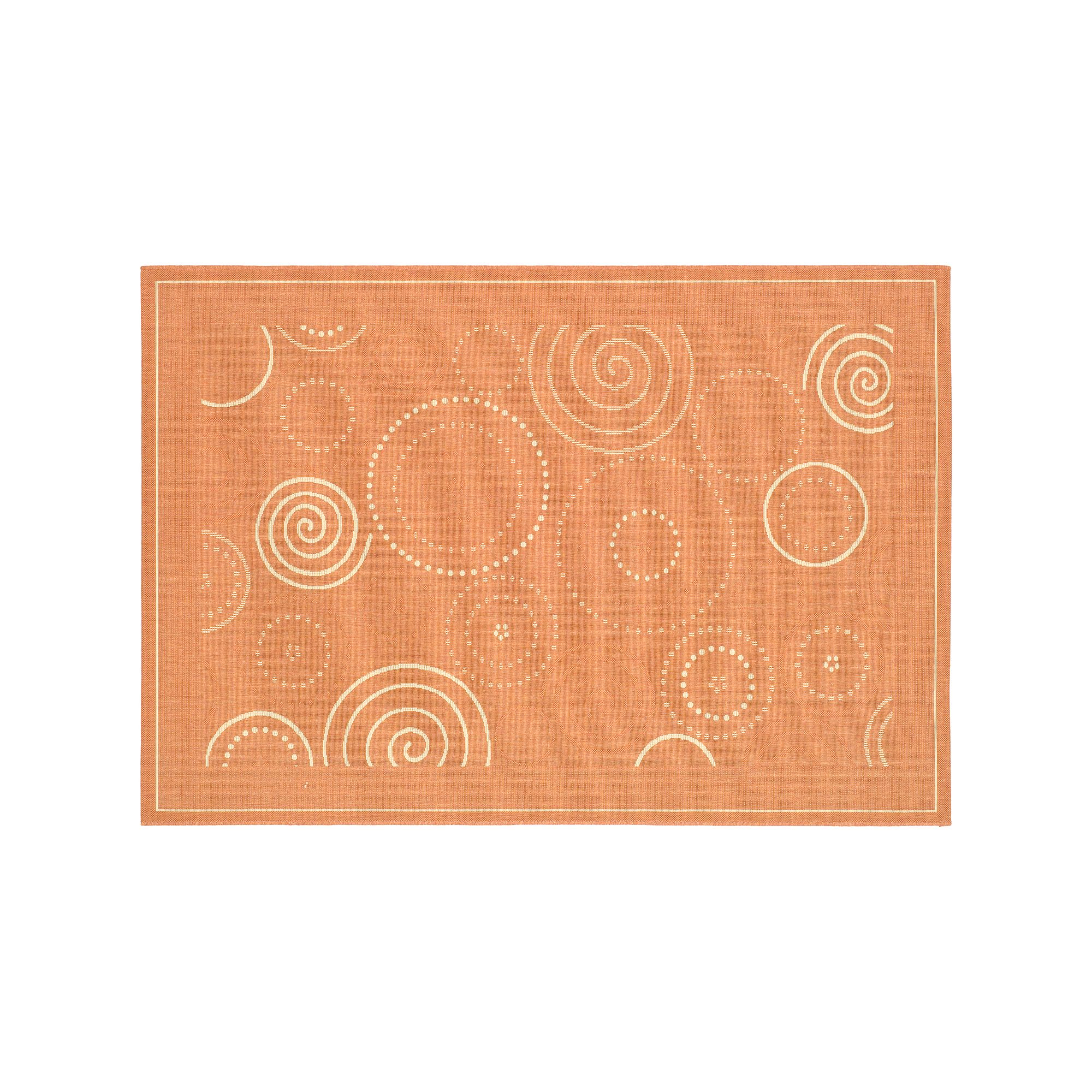 Safavieh Courtyard Swirl Circle Indoor Outdoor Rug, Terracotta Natural