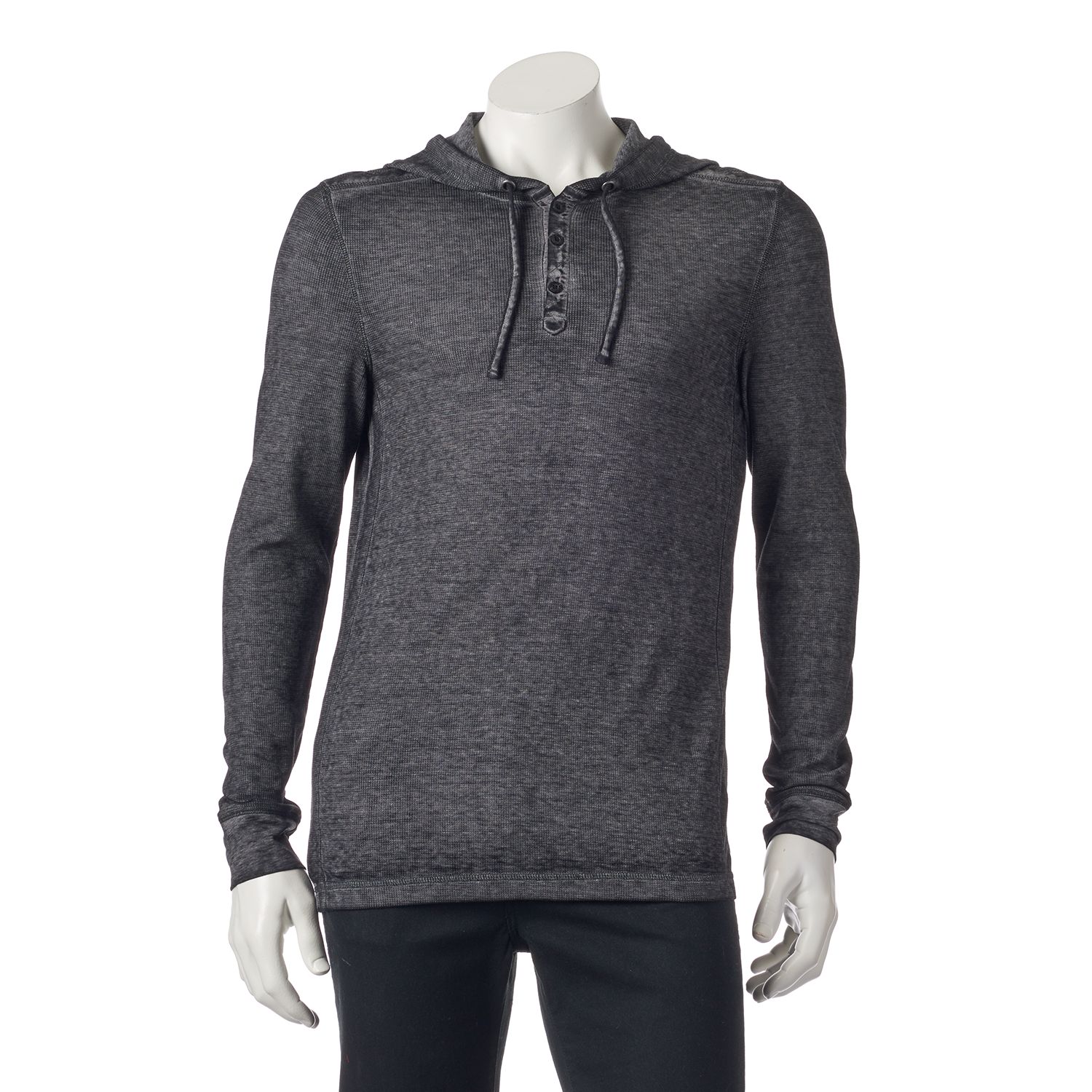 thermal henley hoodie