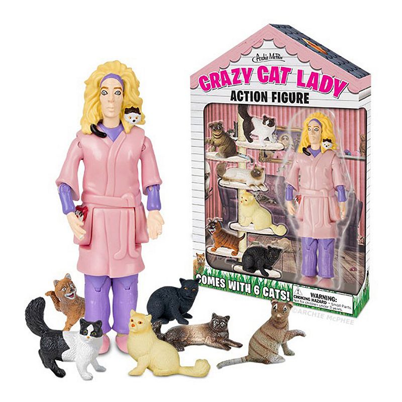 Accoutrements Crazy Cat Lady Action Figure Set, Multicolor