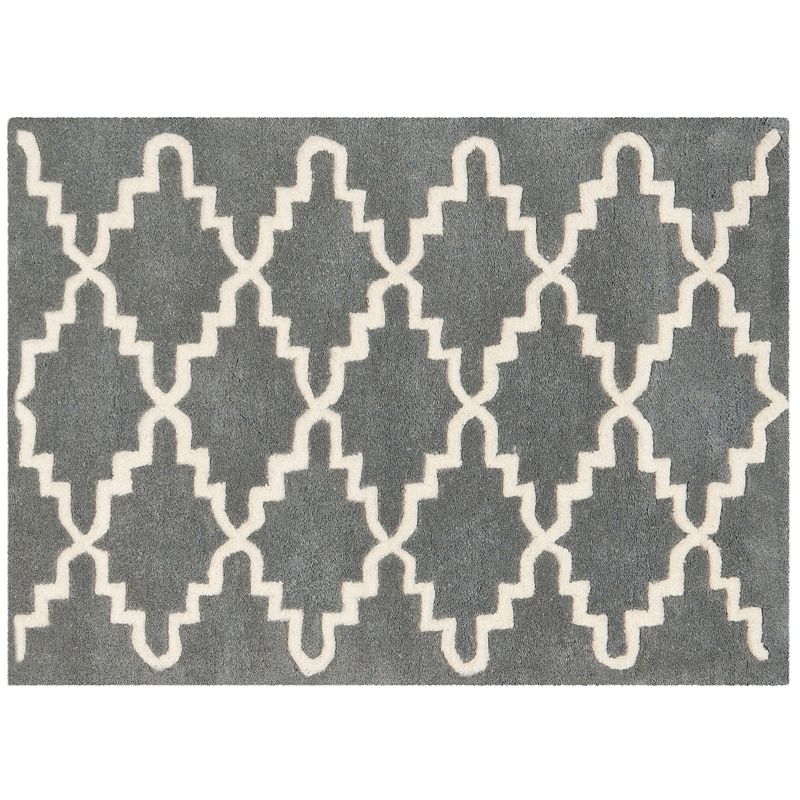 Safavieh Chatham Lattice Wool Rug, Grey, 6X9 Ft