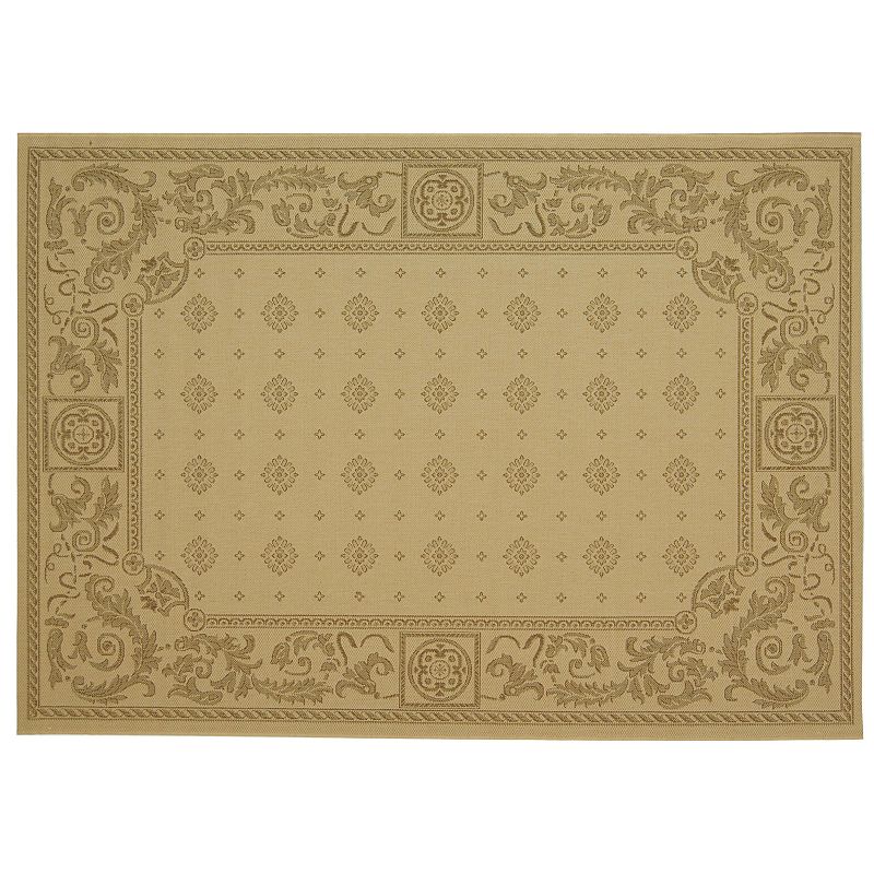 Safavieh Courtyard Decorative Indoor Outdoor Rug, Beig/Green, 6.5X9.5 Ft