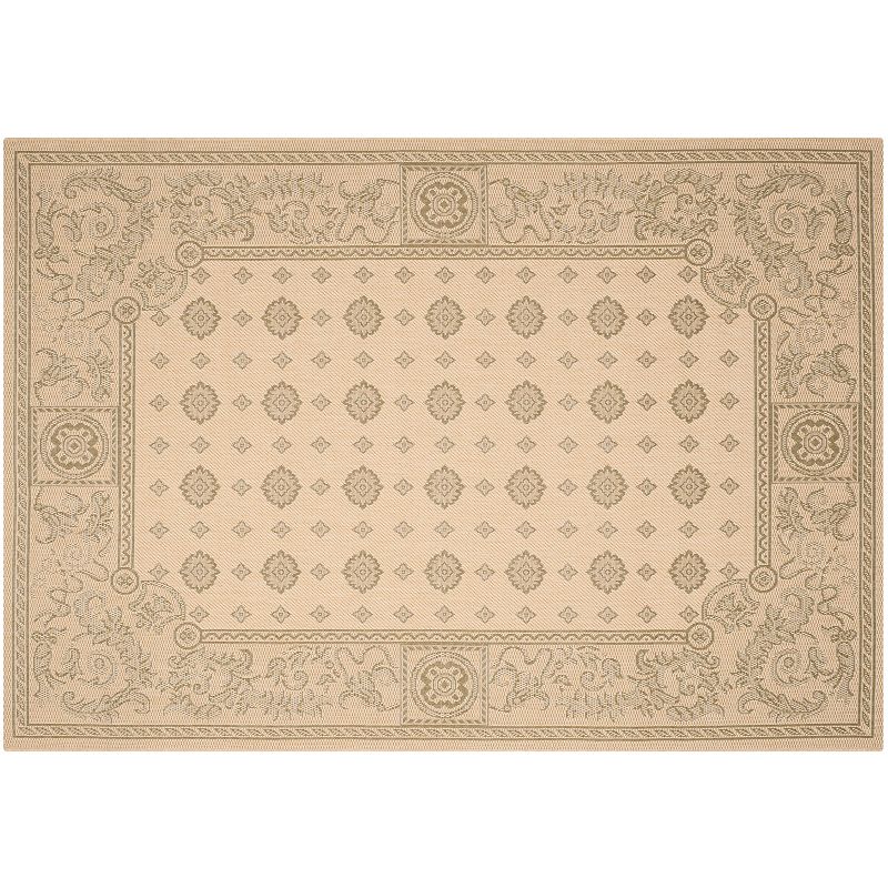 Safavieh Courtyard Decorative Indoor Outdoor Rug, Beig/Green, 8X11 Ft