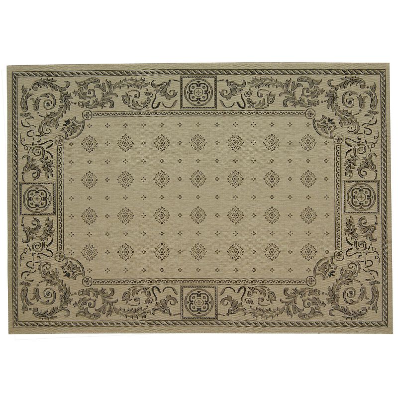 Safavieh Courtyard Decorative Indoor Outdoor Rug, Beig/Green, 8X11 Ft