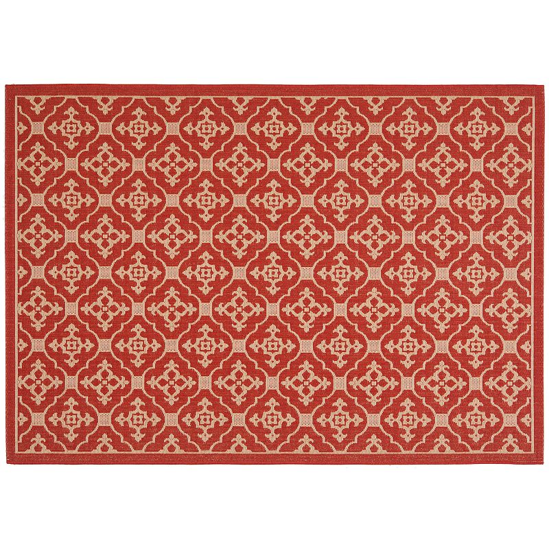 Safavieh Courtyard Tile Indoor Outdoor Rug, Red, 8X11 Ft