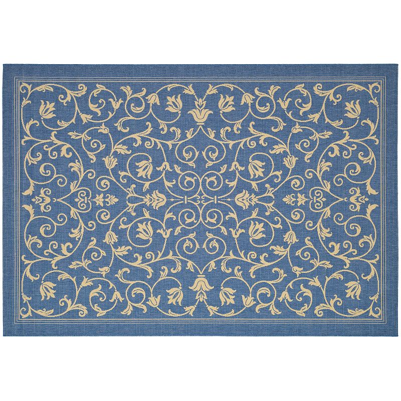 Safavieh Courtyard Decorative Scroll Indoor Outdoor Rug, Multicolor, 6.5Ft Rnd