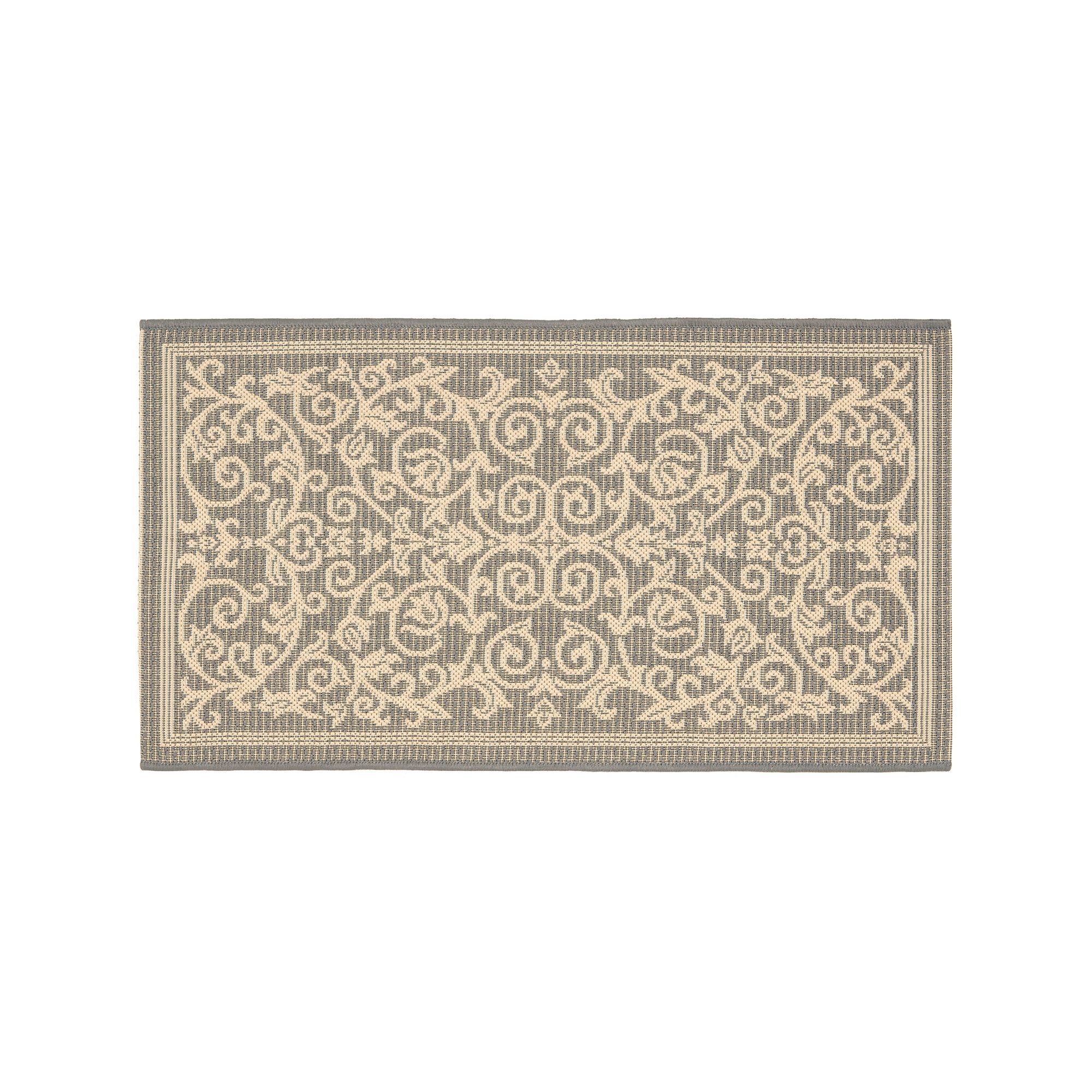 Safavieh Courtyard Decorative Scroll Indoor Outdoor Rug, Gray Natural